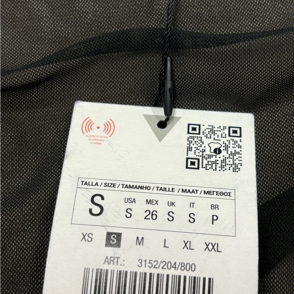 NEW ZARA SS23 BLACK CONTRAST TULLE DRESS - Picture 8 of 9